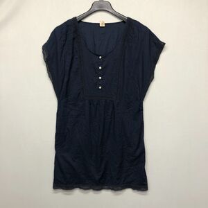 J Crew Women Short Sleeve Cotton Dress Size Medium Dark Blue B260 -19